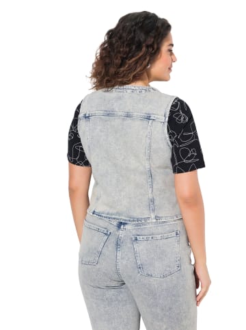 Ulla Popken Jeansweste in mattes jeansblau