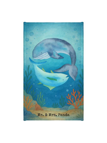 Mr. & Mrs. Panda Kleines Handtuch Walfisch Thunfisch Design ohne... in Weiß
