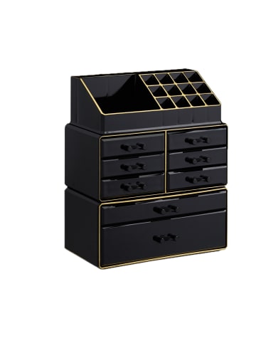 relaxdays 2x Organizer in Schwarz/ Gold