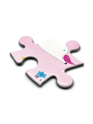 Mr. & Mrs. Panda Puzzle Einhorn Yoga mit Spruch in Rot Pastell