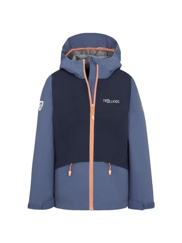 Trollkids Regenjacke "Gjende" in Lotusblau/Marine Blau