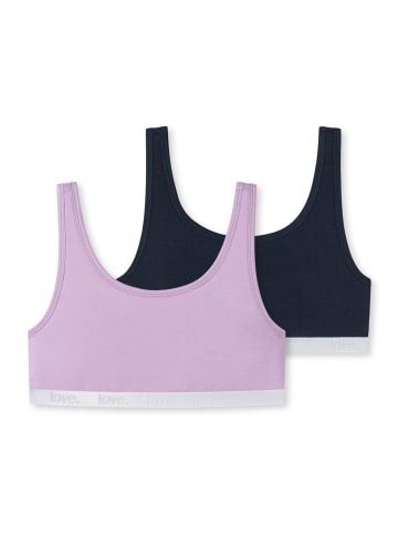 Schiesser Bustier 2er Pack in Flieder/Schwarz