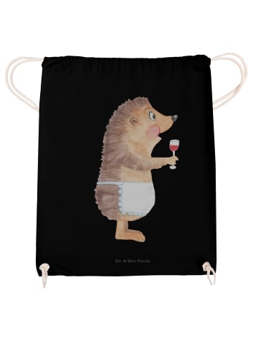 Mr. & Mrs. Panda Stoffbeutel Igel Wein ohne Spruch in Schwarz