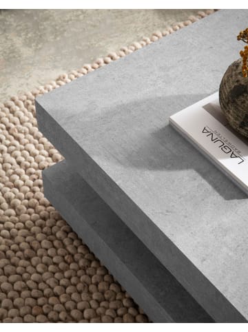 KADIMA DESIGN Couchtisch 60x60x34 cm Sofatisch in Beton-Optik Modern, Design in Grau