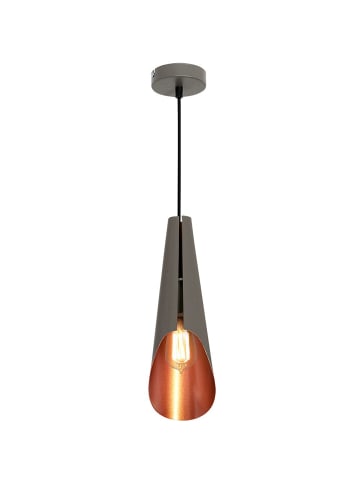 Licht-Erlebnisse Pendelleuchte Ø 12 cm in Grau Kupfer