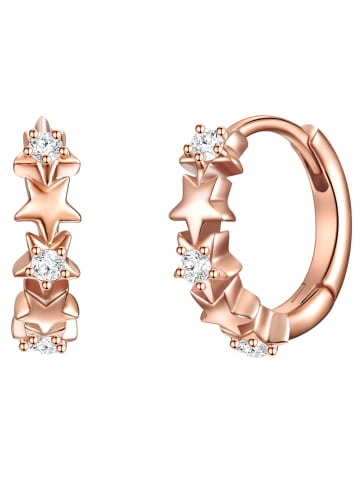 Glanzstücke München Creolen Sterne aus Sterling Silber mit Zirkonia in roségold