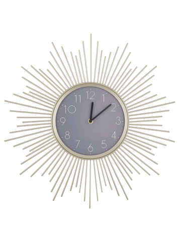 Beliani Wanduhr SOLURA in Gold/Grau - (W) 45 x (H) 45 x (L) 3 cm