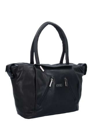 Greenland Nature Black Nappa Shopper Tasche Leder 33 cm in black