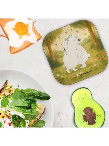 Mr. & Mrs. Panda Untersetzer Quadratisch Eisbär Umarmen Design o... in Weiß