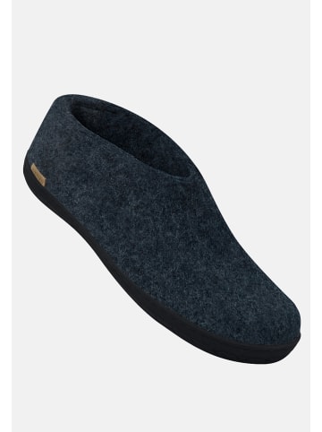 glerups Hausschuh Kautschuksohle Schwarz in Denim