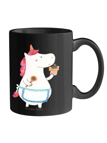 Mr. & Mrs. Panda Kaffeebecher Einhorn Küche ohne Spruch in Schwarz