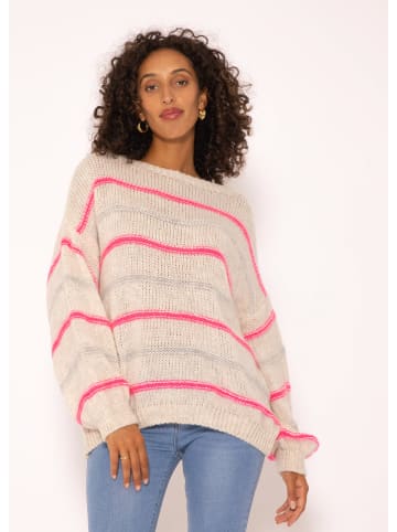 SASSYCLASSY Oversize Strick-Pullover in Beige, Pink, Hellgrau