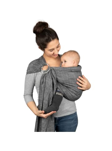 Hoppediz Babytragetuch Ring-Sling in Popeline Denim schwarz