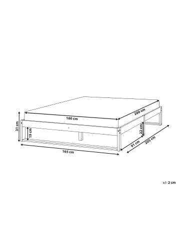 Beliani Doppelbett TALAIRAN in Weiß - (W) 165 x (H) 31 x (L) 205 cm