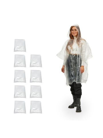 relaxdays 100x Regenponcho in Transparent