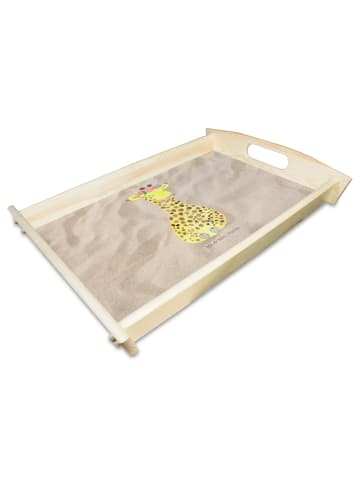 Mr. & Mrs. Panda Dekotablett Giraffe Blumenkranz ohne Spruch in Sandig