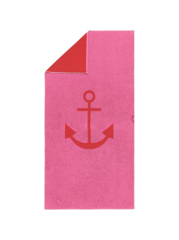 Erwin Müller Jacquard Strandtuch in rot-pink