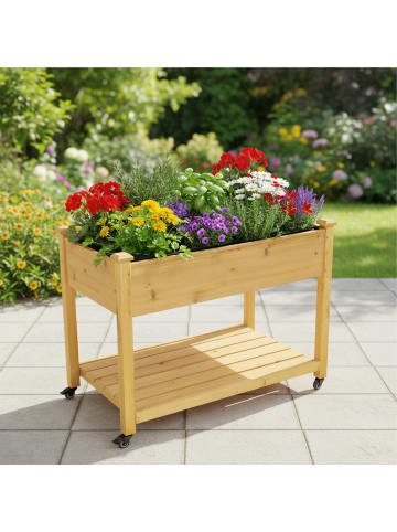 relaxdays Hochbeet in Natur - (B)105 x (H)84 x (T)56,5 cm