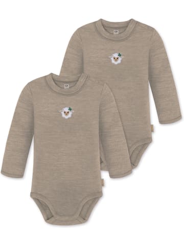 Normani Outdoor Sports 2er Pack Baby Merino Langarmbody „Tuai" in Beige