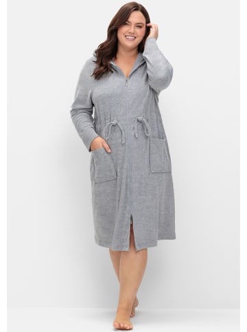 sheego Bademantel in grau-meliert