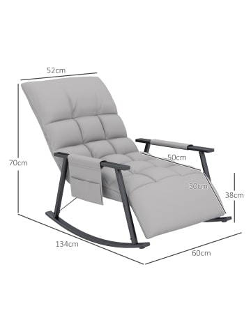 HOMCOM Schaukelstuhl in Grau 60L x 134B x 70H cm