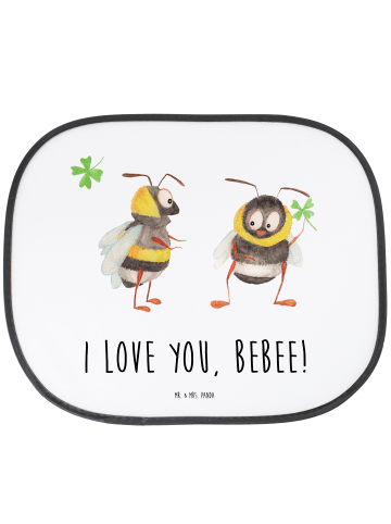 Mr. & Mrs. Panda blendschutz auto Bienen Paar mit Spruch in Weiß