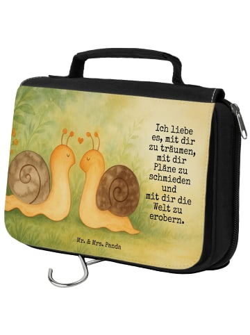 Mr. & Mrs. Panda Kosmetiktasche Schnecken Liebe Design mit Spruch in Weiß
