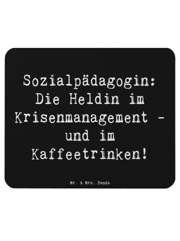Mr. & Mrs. Panda Mauspad Spruch Sozialpädagogin mit Spruch in Schwarz