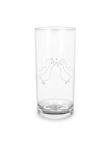 Mr. & Mrs. Panda Blümchentailglas Pinguine Kuss ohne Spruch in Transparent