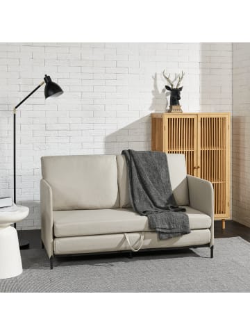 en.casa Schlafsofa Soini in Beige (H)78cm (B)125cm (T)67cm