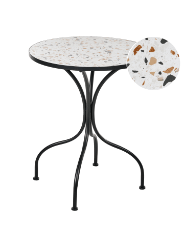 Beliani Gartentisch ARTENA in Schwarz/Weiß - (W) 60 x (H) 74 x (L) 60 cm