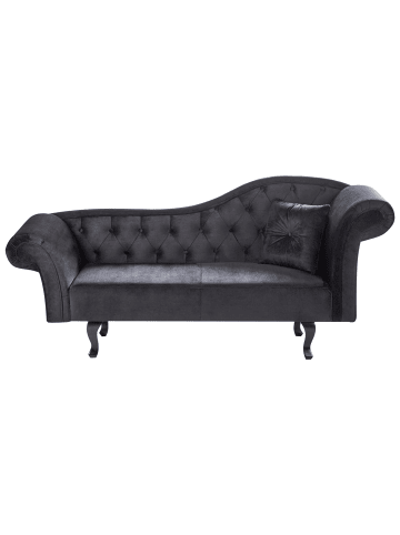 Beliani Chaiselongue LATTES II in Schwarz/Braun - (W) 192 x (H) 81 x (L) 59 cm