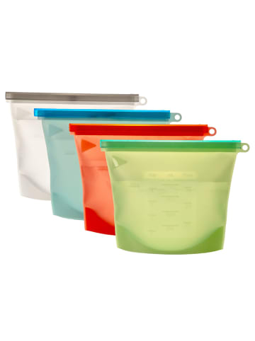 Intirilife 4er-Set Lebensmittelbeutel 1L in Transparent