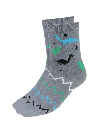 TupTam Kinder Socken Mädchen Jungen Bunt Gemustert 6er Pack in blau/grau