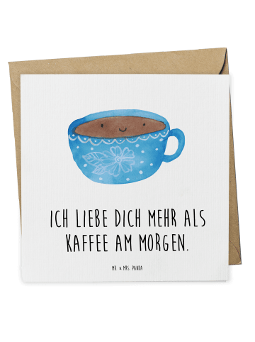 Mr. & Mrs. Panda Deluxe Karte Kaffee Tasse mit Spruch in Weiß