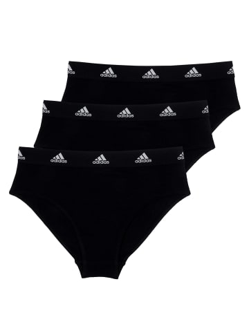 adidas 3er Pack Bikini Slip Cotton Logo in Schwarz