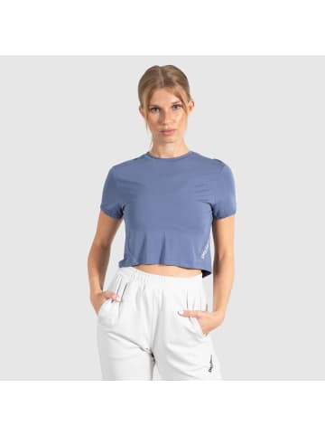 SMILODOX Crop T-Shirt Althea in Blau