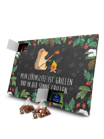 Mr. & Mrs. Panda Advents-Teekalender Igel Grillen mit Spruch in Kreidetafel