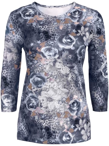 WITT WEIDEN 3/4-Arm-Shirt in grau-camel-bedruckt