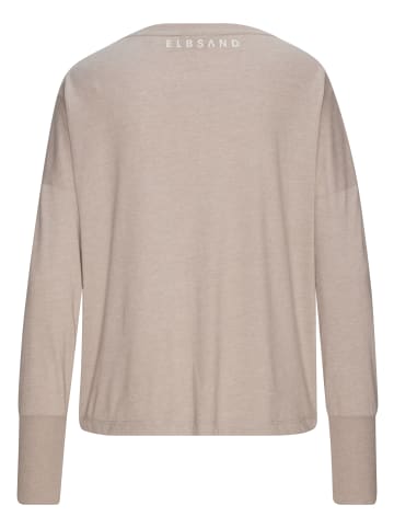 ELBSAND Longsleeve in taupe meliert