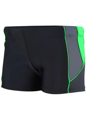 Aquarti Aquarti Herren Badehose Kurz mit Kontrastpaspel in schwarz/grün