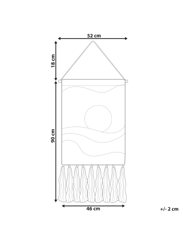 Beliani Wandbehang HASILPUR in Bunt - (W) 46 x (H) 108 x (L) 3 cm Vertikal