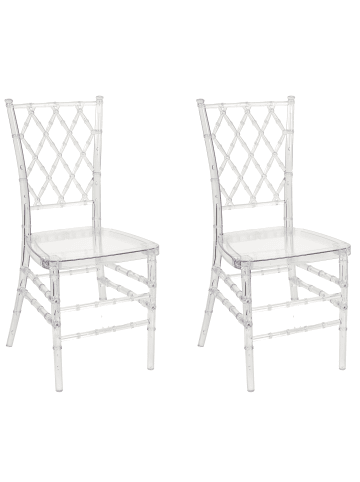 Beliani 2er-Set Bankettstuhl CLARION in Transparent