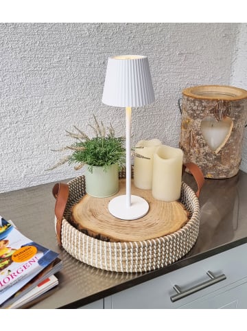 Coen Bakker LED Tischlampe dimmbar IP44 Innen & Außen 36,5x11cm in Weiß