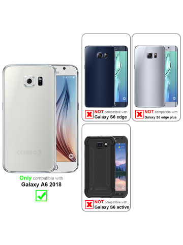 cadorabo Handykette für Samsung Galaxy S6 Hülle in SCHWARZ SILBER