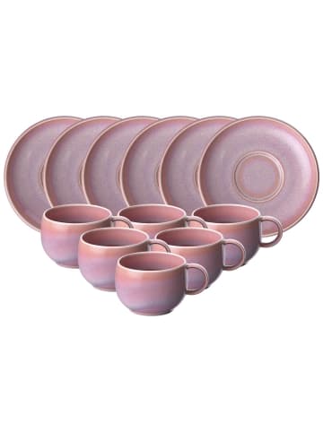 like. by Villeroy & Boch 6er Set Espressotassen mit Untertassen Perlemor Coral 60 ml in rosa