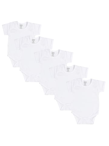 TupTam Jungen Baby Body Kurzarm 5er Pack in weiß