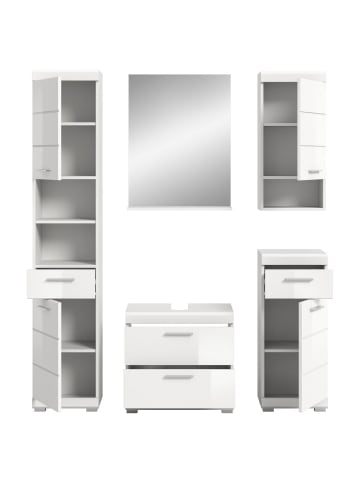 ebuy24 Badmöbelset Scout (5-teilig) Weiß 164 x 37 cm