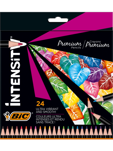 Bic Intensity Premium Buntstifte, Aquarellstifte zum Malen in 24 versch. Farben