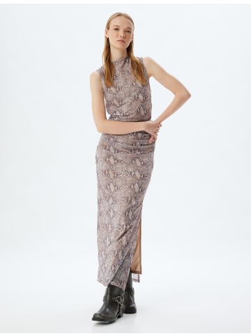KOTON Kleid in Braun Gemustert